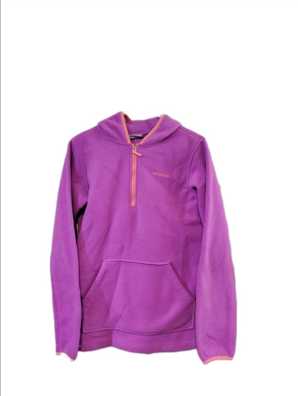 Columbia Quarter Zip Fleece Pullover Hoodie Sweatshirt Magenta Pink XL